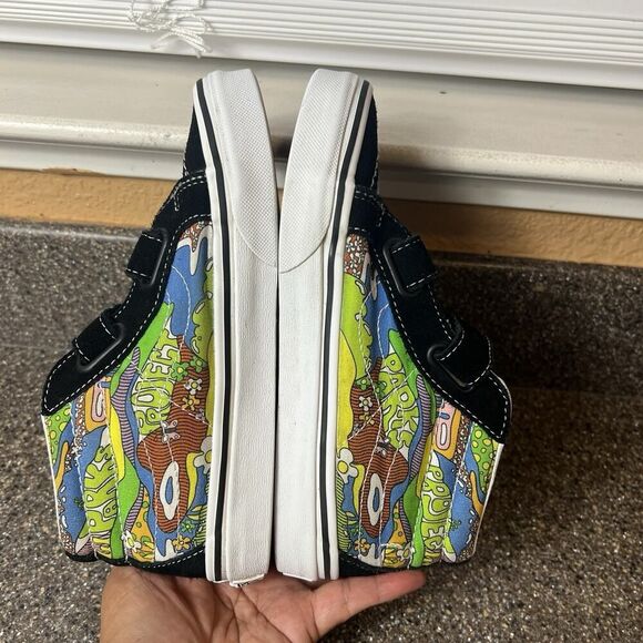 Vans Parks Project Wild And Free Kid Sz 3 Mid Top Multicolor Black Suede Sneaker - Picture 2 of 9